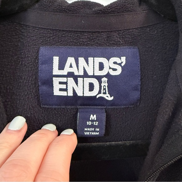 Women’s Lands' End Black fleece pullover Sweater size medium M - Picture 2 of 3